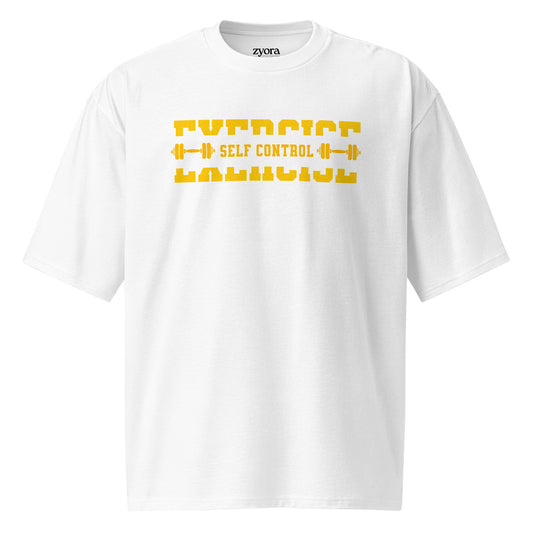 Oversized premium heavyweight Christian tee with “Exercise Self Control” design – faith-based streetwear by Zyora Apparel.