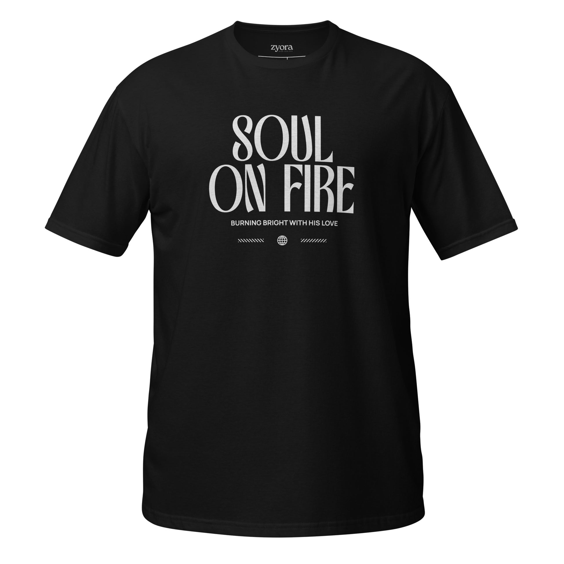 Soul On Fire Christian t-shirt with Jeremiah 20:9 scripture, premium unisex fit