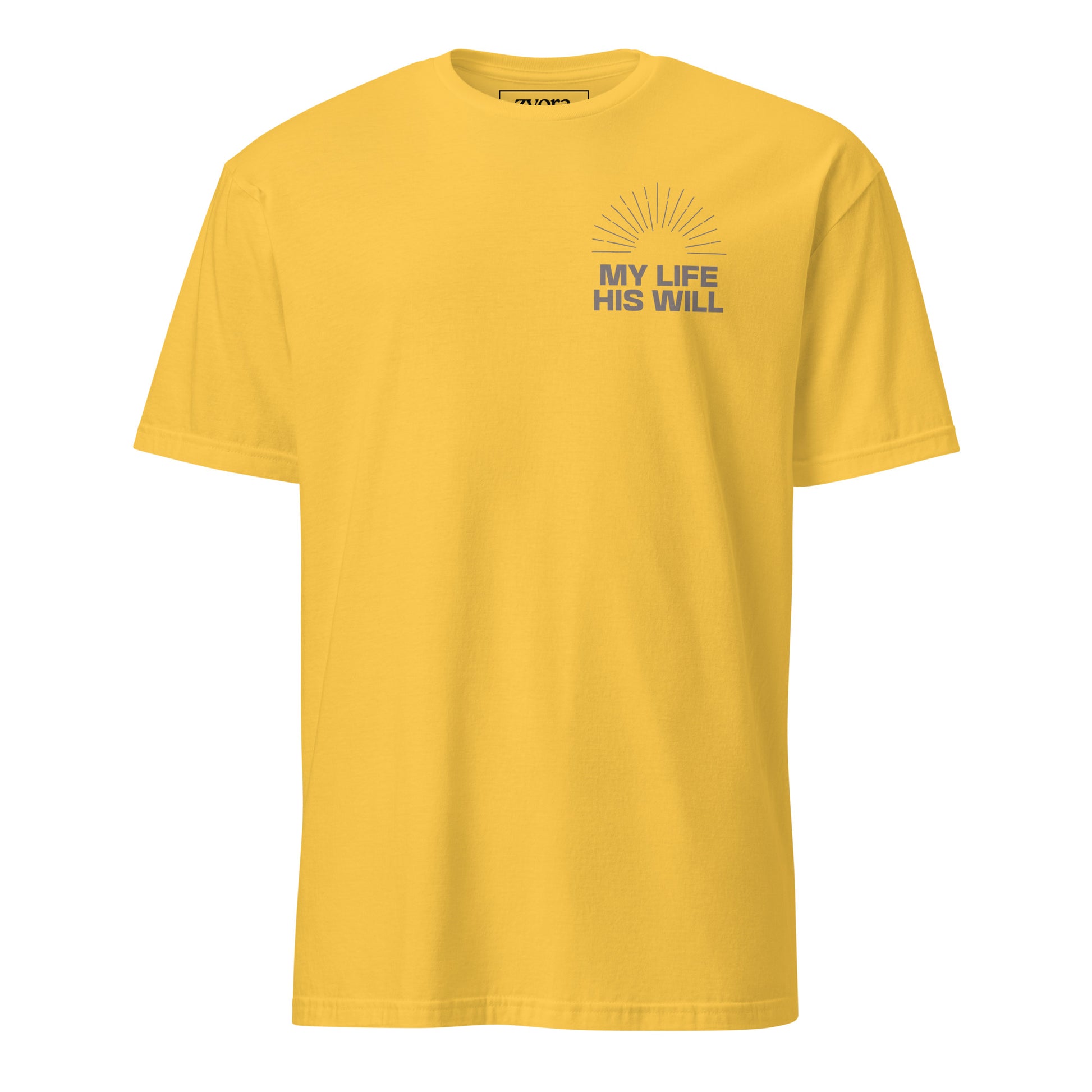 “Regular Christian graphic tee in daisy – My Life His Will design – Zyora Apparel”