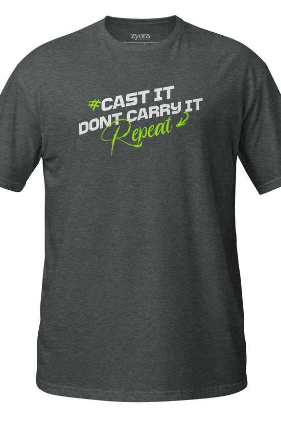 Cast It Don’t Carry It Christian t-shirt with 1 Peter 5:7 scripture design, unisex fit