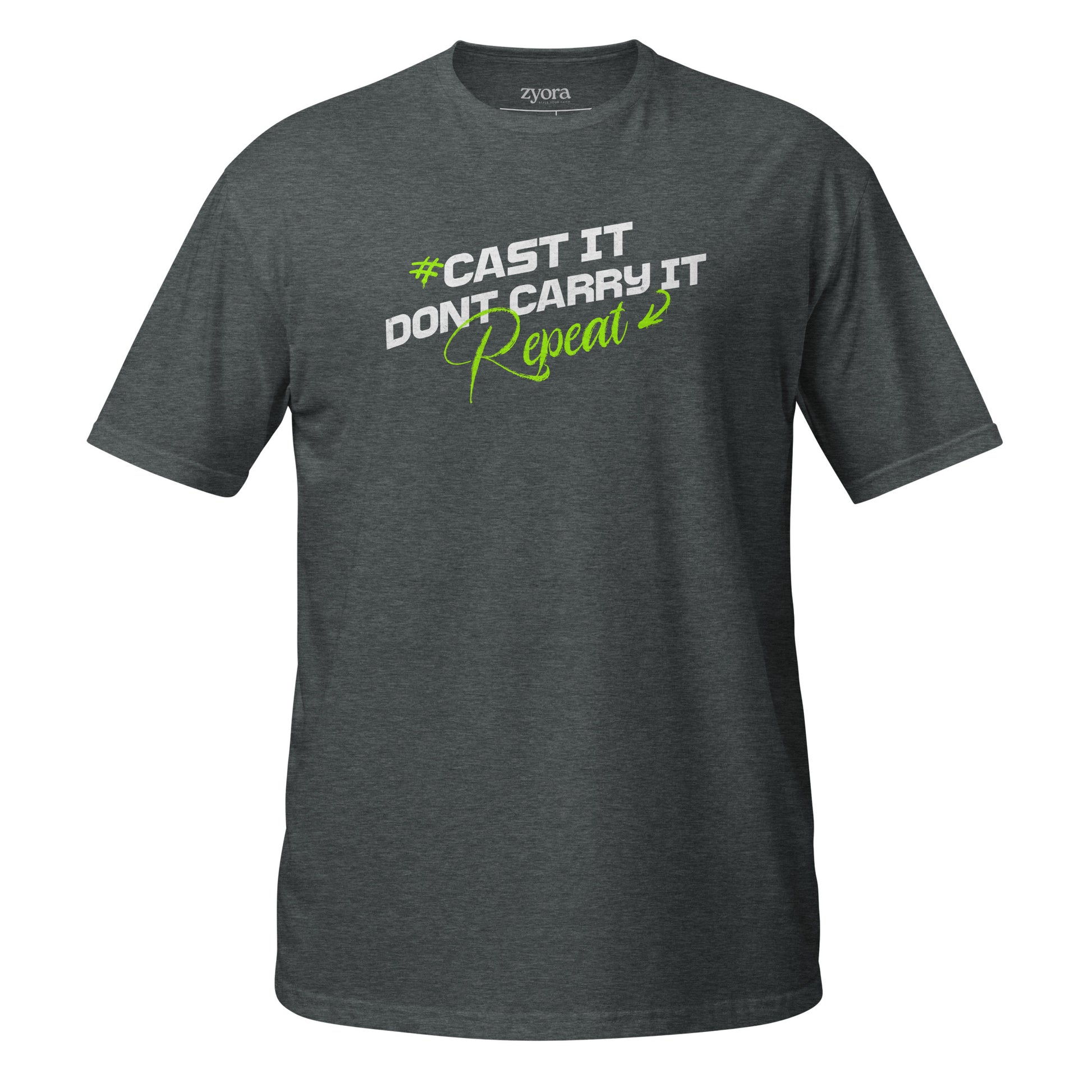 Cast It Don’t Carry It Christian t-shirt with 1 Peter 5:7 scripture design, unisex fit