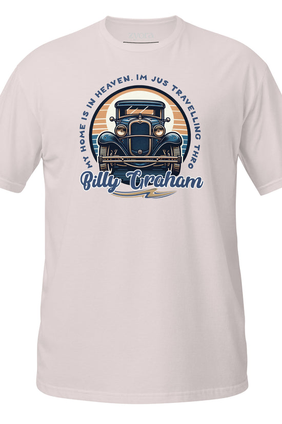 “Billy Graham quote Christian graphic tee inice grey– My Home Is in Heaven, I’m Just Travelling Through – Zyora Apparel”