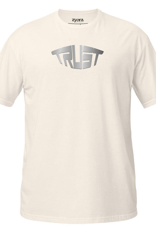 “Christian graphic tee in natural – Trust design – Zyora Apparel”