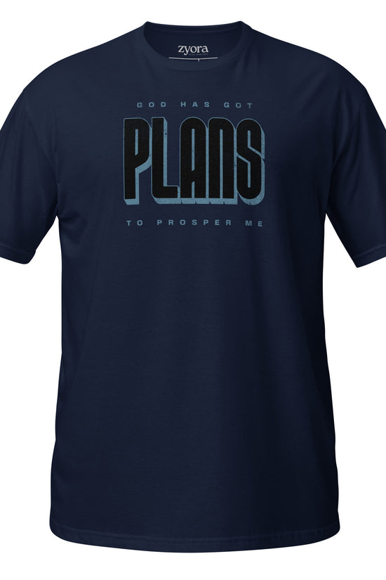 Unisex regular Christian tee with “God Has Got Plans to Prosper Me” design – faith-based fashion and gift by Zyora Apparel.