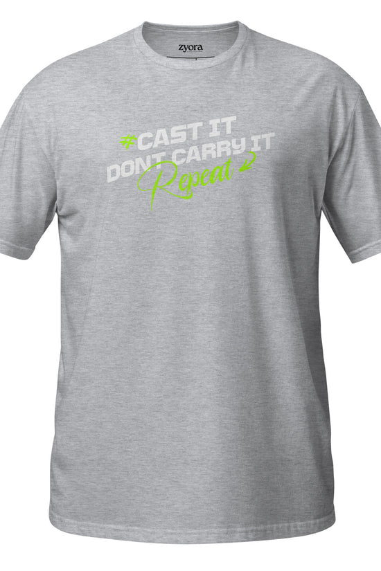 Cast It Don’t Carry It Christian t-shirt with 1 Peter 5:7 scripture design, unisex fit