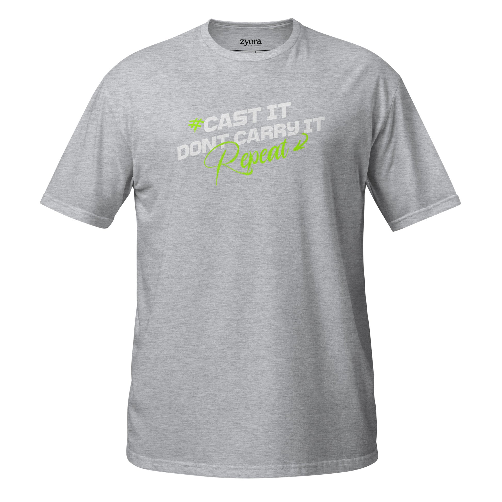 Cast It Don’t Carry It Christian t-shirt with 1 Peter 5:7 scripture design, unisex fit