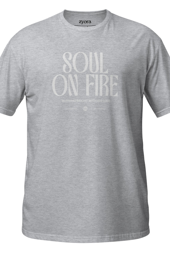 Soul On Fire Christian t-shirt with Jeremiah 20:9 scripture, premium unisex fit