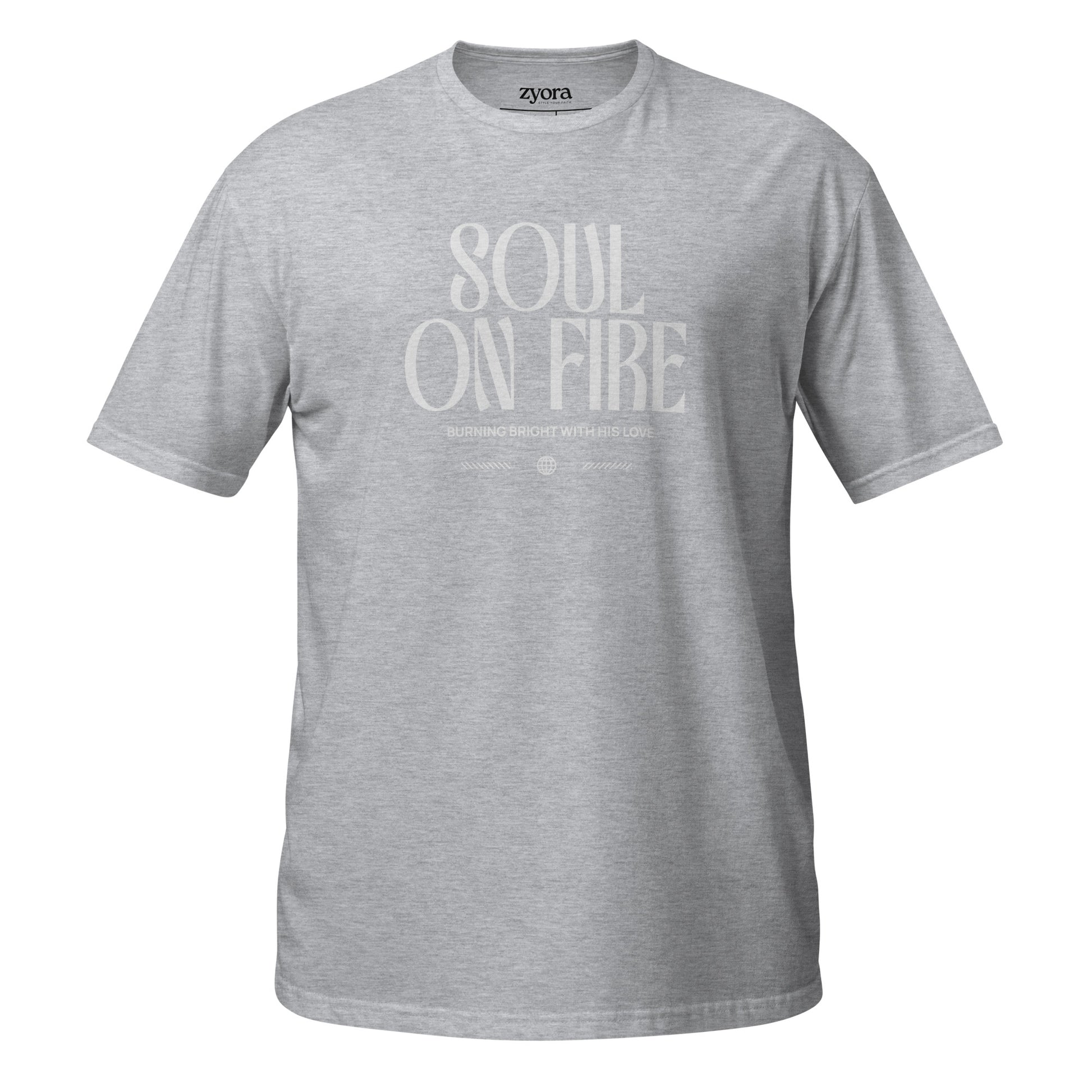Soul On Fire Christian t-shirt with Jeremiah 20:9 scripture, premium unisex fit