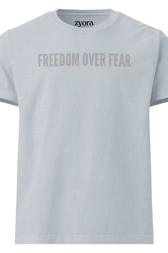 Freedom Over Fear - Unisex Washed Premium Oversized Tee