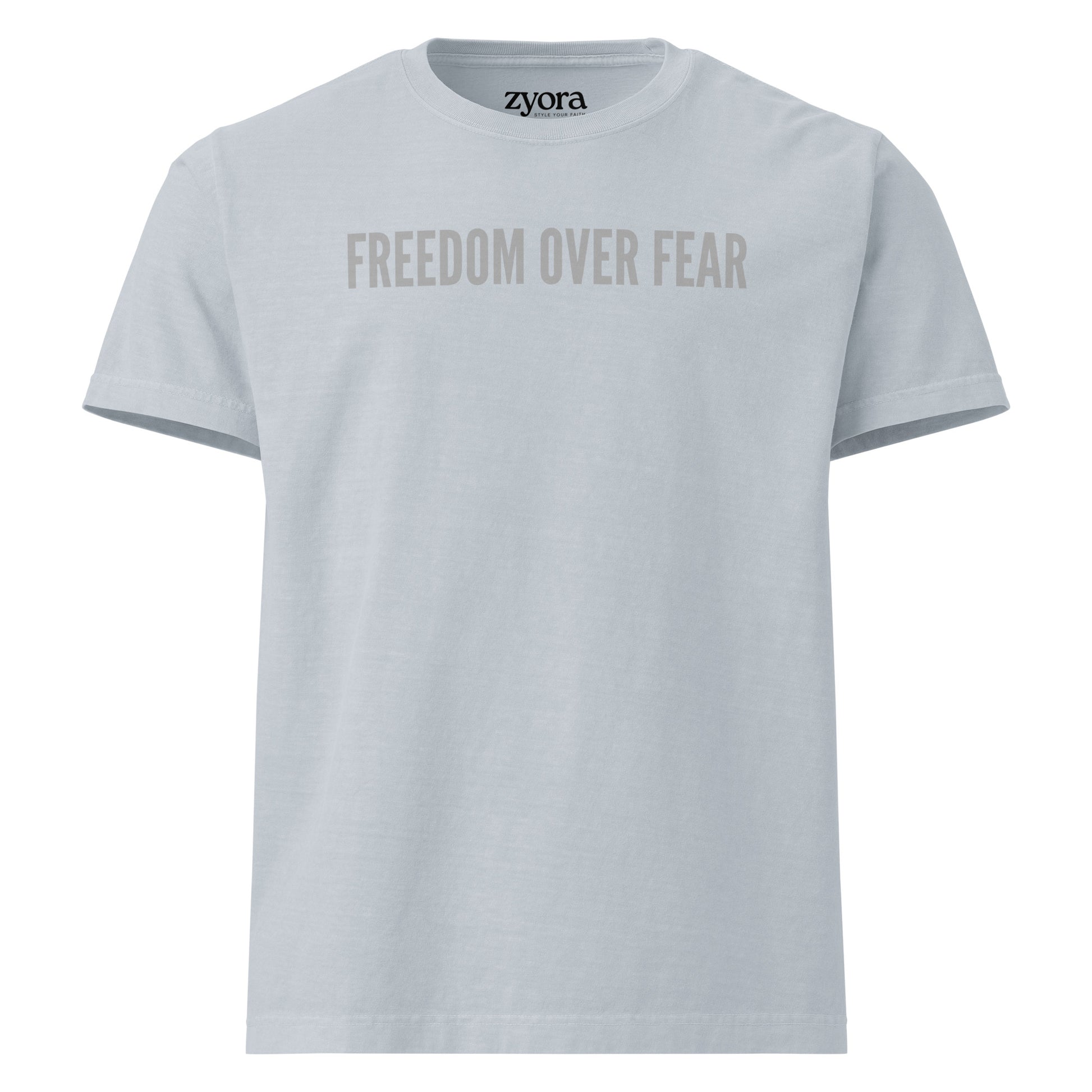 Freedom Over Fear - Unisex Washed Premium Oversized Tee