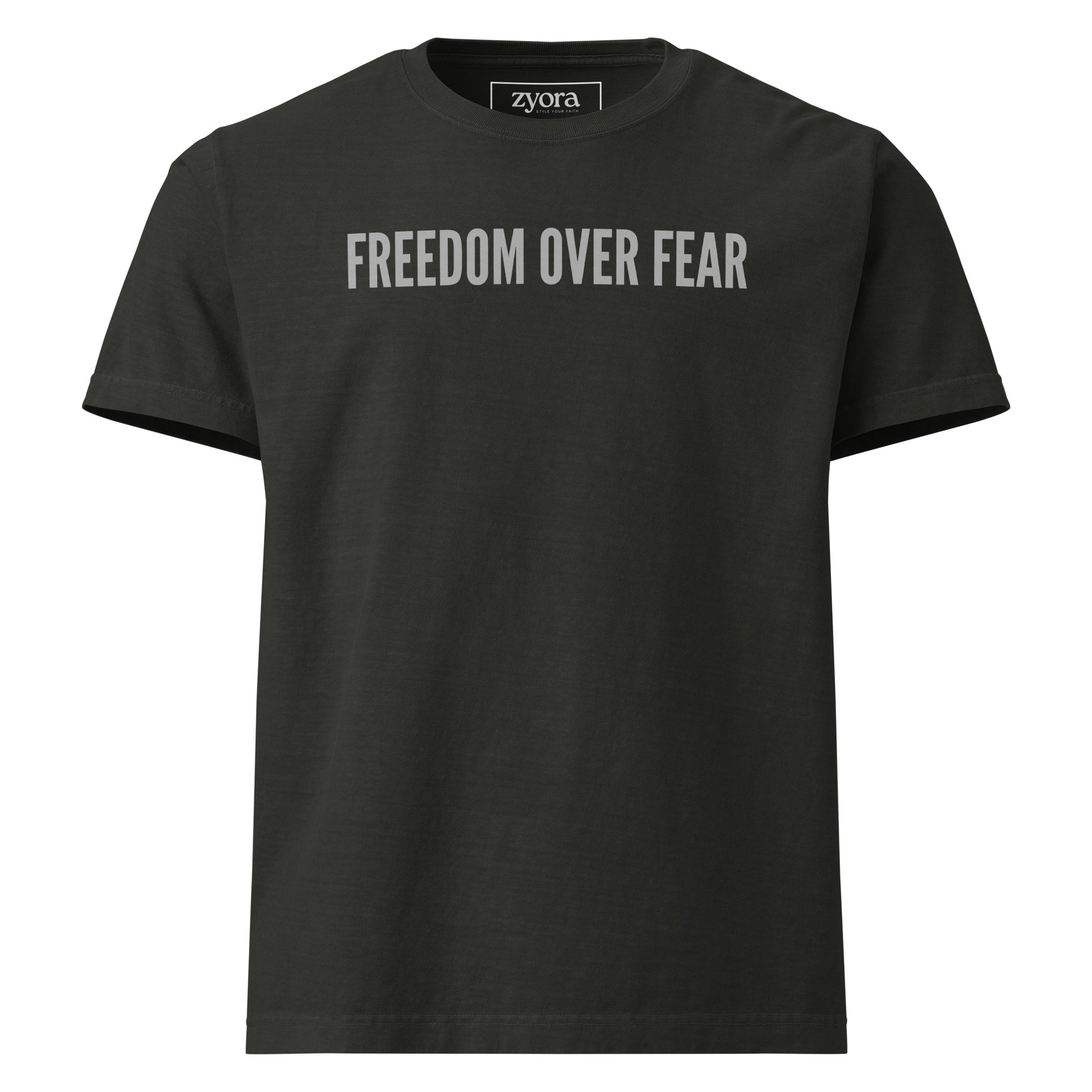 Freedom Over Fear - Unisex Washed Premium Oversized Tee