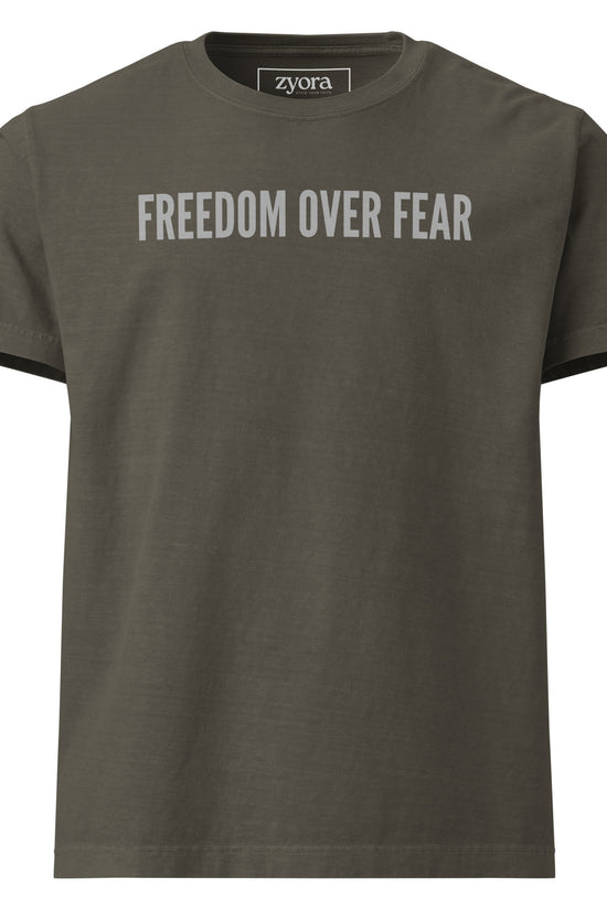 Freedom Over Fear - Unisex Washed Premium Oversized Tee