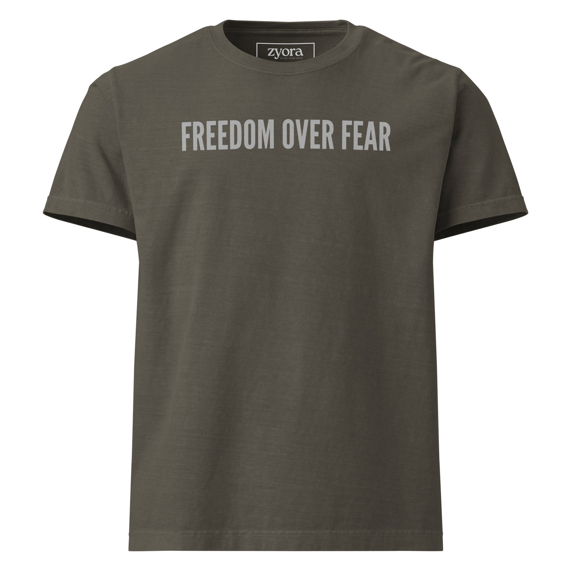 Freedom Over Fear - Unisex Washed Premium Oversized Tee