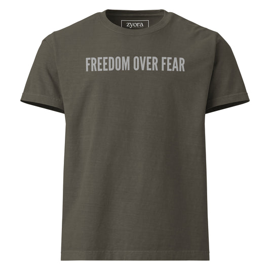 Freedom Over Fear - Unisex Washed Premium Oversized Tee