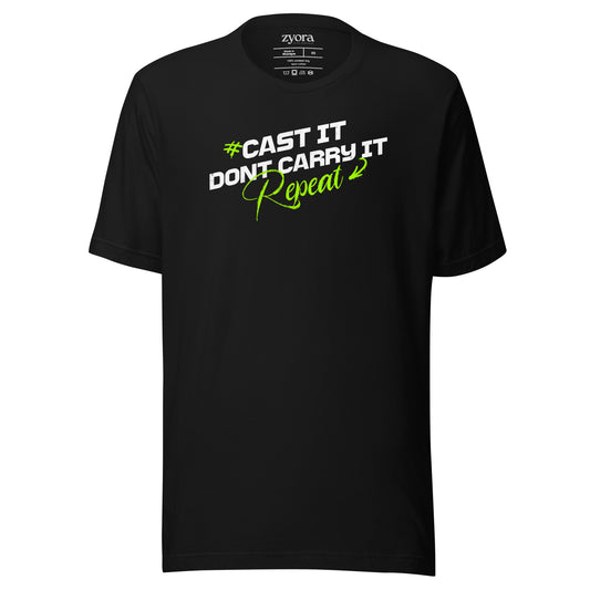 Cast It Don’t Carry It Christian t-shirt with 1 Peter 5:7 scripture design, unisex fit