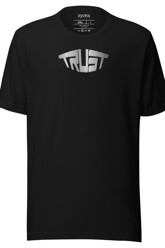 “Christian graphic tee in black – Trust design – Zyora Apparel”