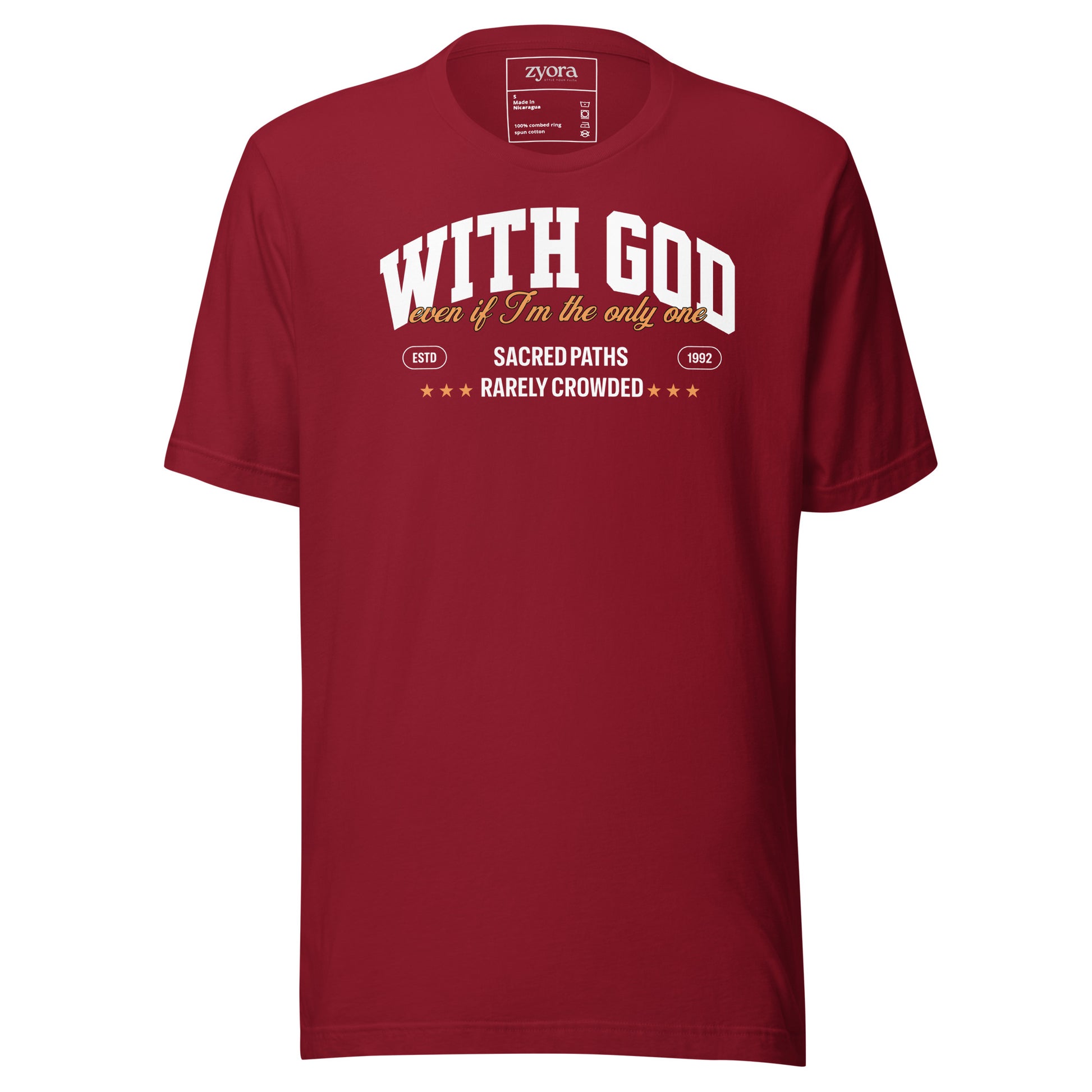 "With God Even If I’m the Only One – Christian Graphic Tee, faith-based clothing, scripture-inspired gift, daily discipleship wear."