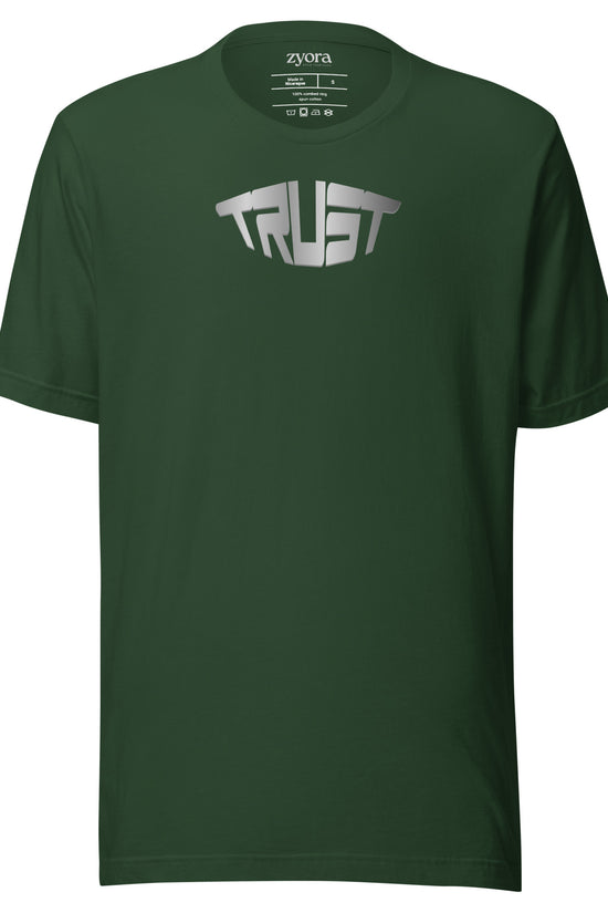 “Christian graphic tee in forest – Trust design – Zyora Apparel”