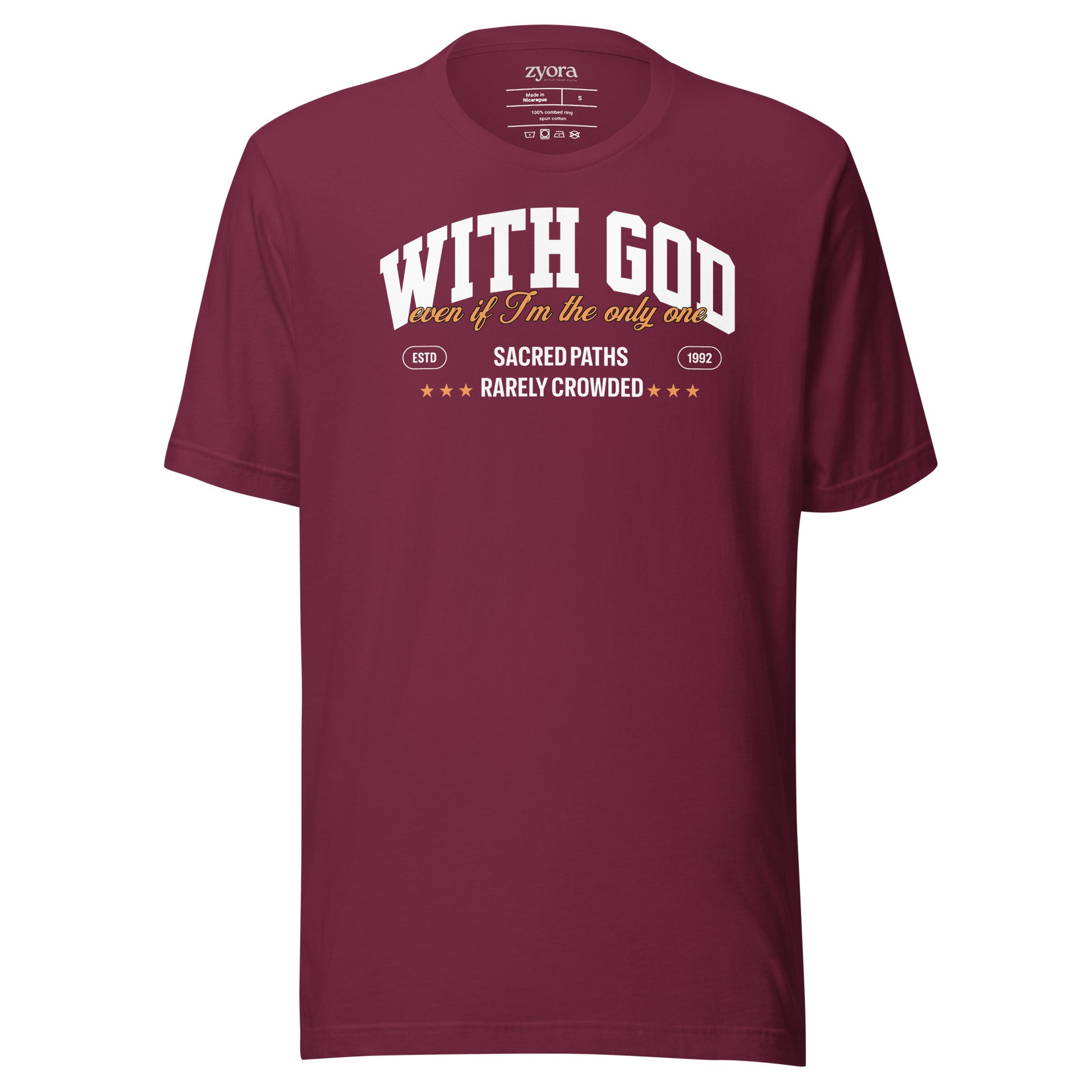 "With God Even If I’m the Only One – Christian Graphic Tee, faith-based clothing, scripture-inspired gift, daily discipleship wear."