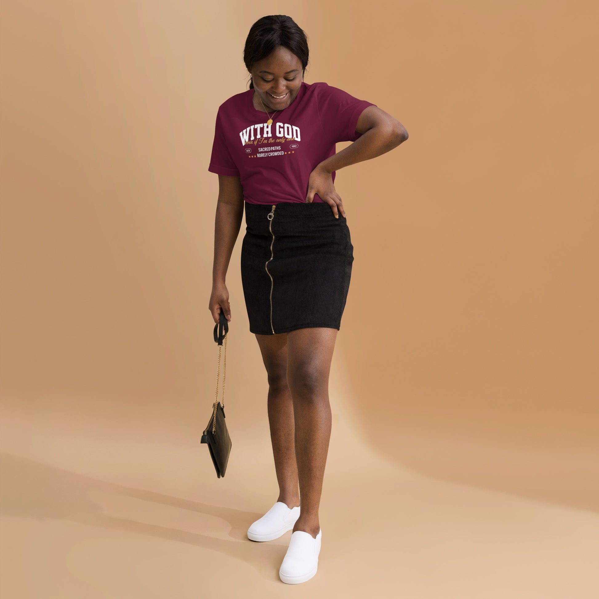 "With God Even If I’m the Only One – Christian Graphic Tee, faith-based clothing, scripture-inspired gift, daily discipleship wear."