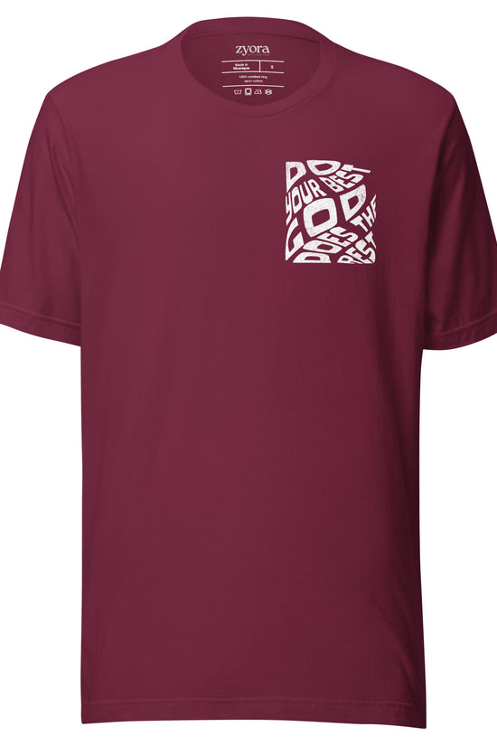 Unisex premium Christian tee with “Do Your Best God Does The Rest” design – faith-based fashion and gift by Zyora Apparel.