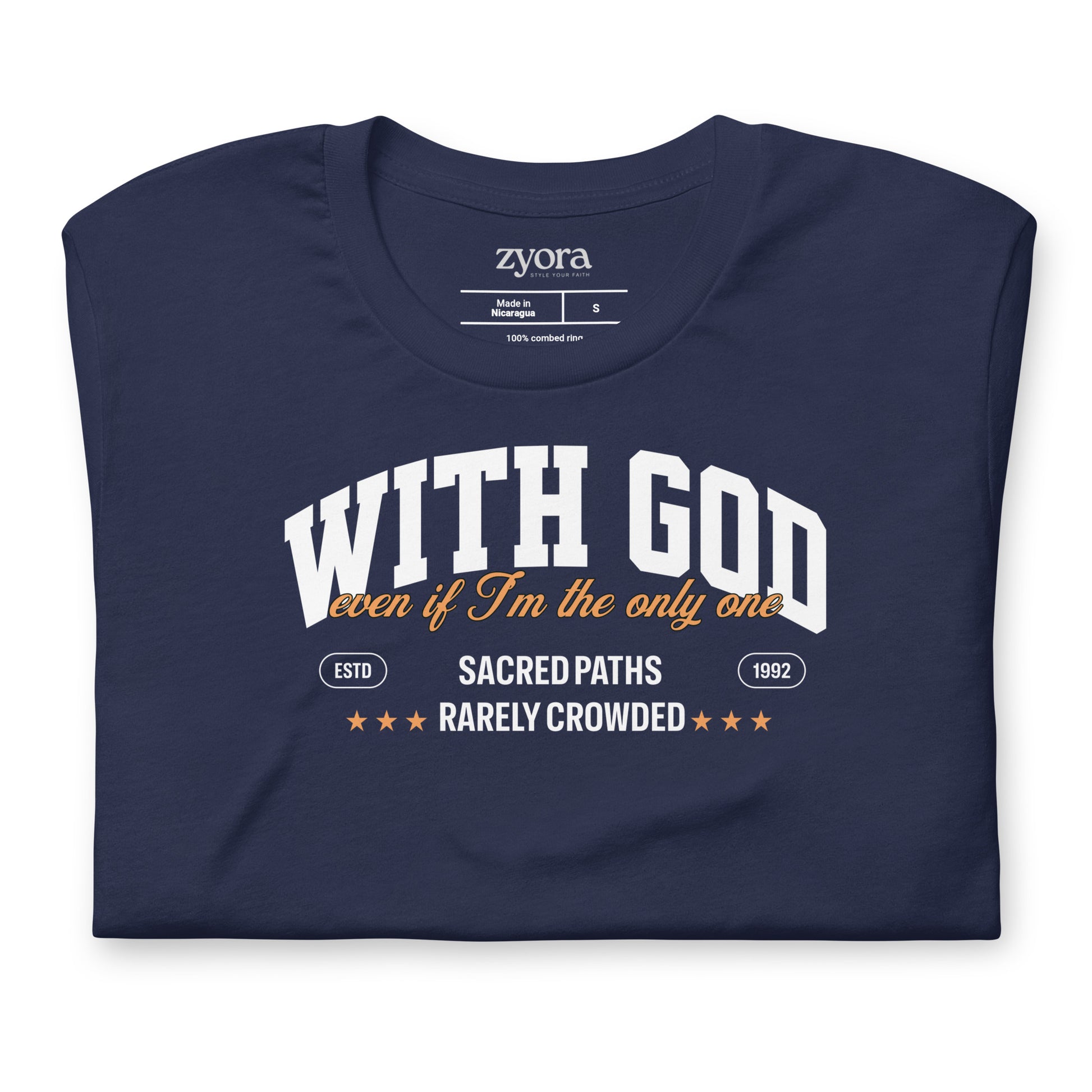 "With God Even If I’m the Only One – Christian Graphic Tee, faith-based clothing, scripture-inspired gift, daily discipleship wear."